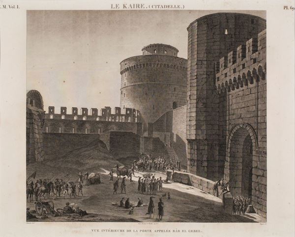 La cittadella del Cairo - Veduta interna della porta chiamata Bab El Gebel, primo quarto del XIX secolo