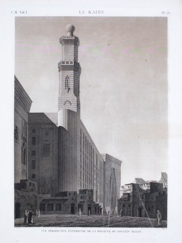 Veduta prospettica esterna della Moschea del Sultano Hasan, primo quarto del XIX secolo
