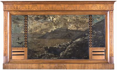 Caminiera in Legno Intarsiato, Inizi del XX Secolo