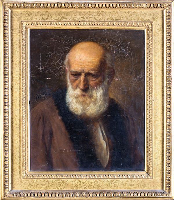 Pittore del XIX secolo - Vecchio con barba bianca