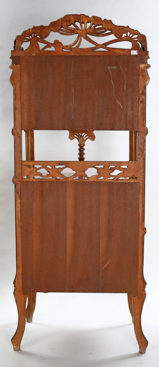Etagère in Legno Intarsiato, Art Nouveau