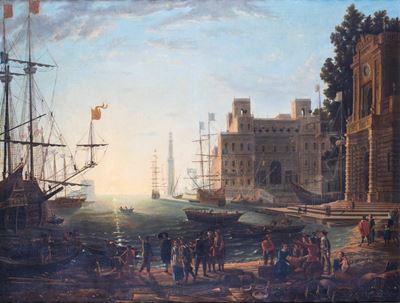 Porto Marittimo con L'imbarco della Regina di Saba (da Claude Lorrain)