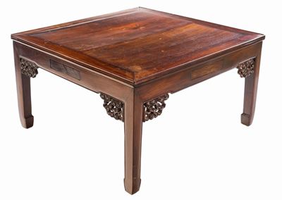 Tavolo Basso in Legno, Cina, Dinastia Qing, Fine del XIX Secolo