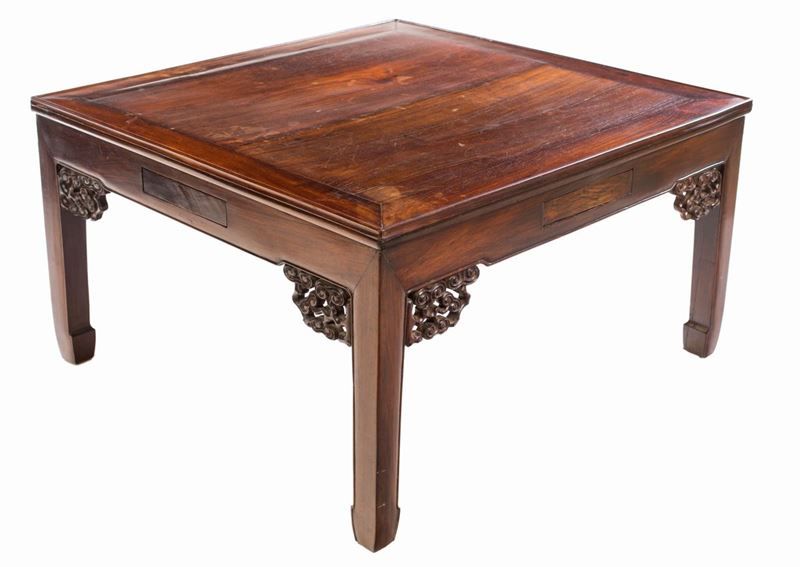Tavolo Basso in Legno, Cina, Dinastia Qing, Fine del XIX Secolo