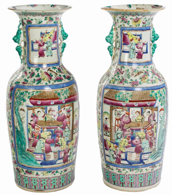 Coppia di vasi in porcellana, Cina