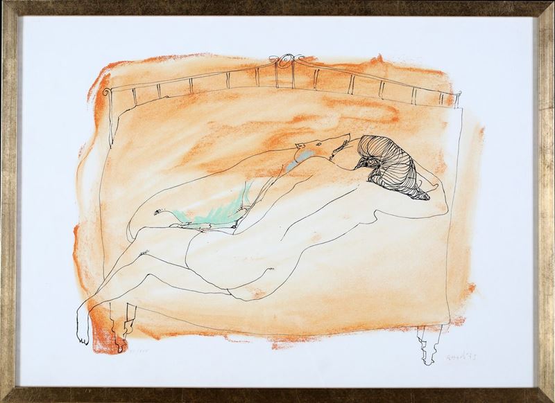 Ugo Attardi - Nudo con Cane