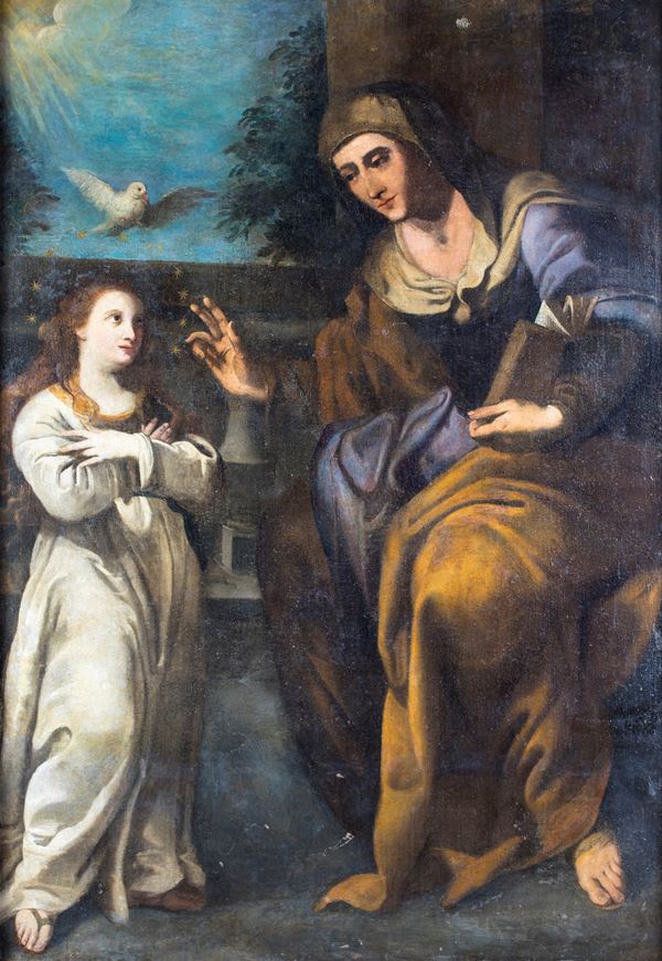 Pittore emiliano del XVIII secolo - L&#39;educazione della Vergine