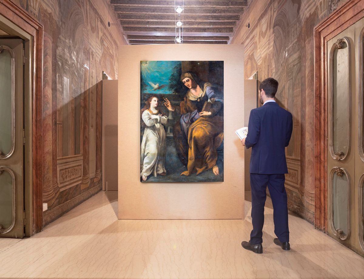 Pittore Emiliano del XVIII Secolo - L'educazione della Vergine
