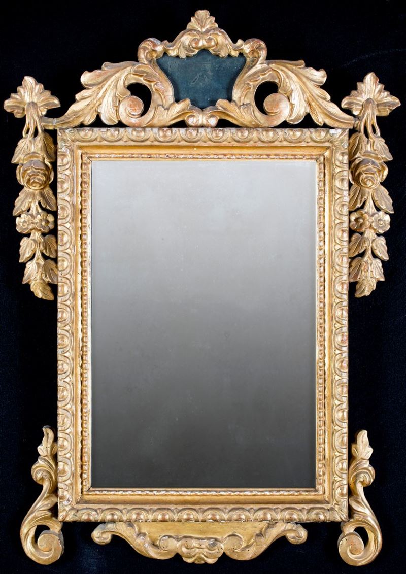 Specchiera in Legno Dorato, XIX Secolo