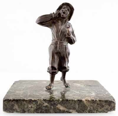 Piccola Scultura in Bronzo Brunito, Fine del XIX Secolo