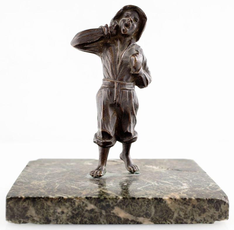 Piccola Scultura in Bronzo Brunito, Fine del XIX Secolo