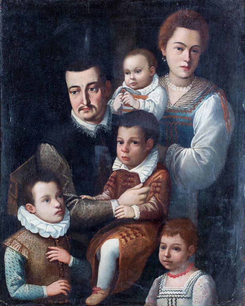 Scuola Toscana del XVII Secolo - Ritratto di Famiglia