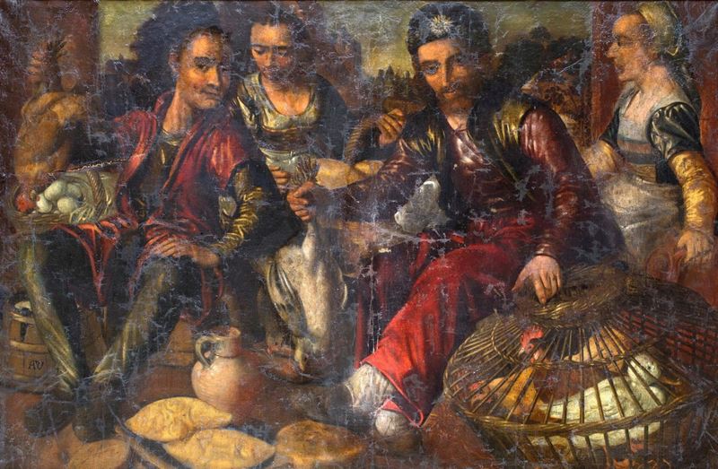 Joachim Beuckelaer (cerchia) - Scena di Genere al Mercato di Pollame