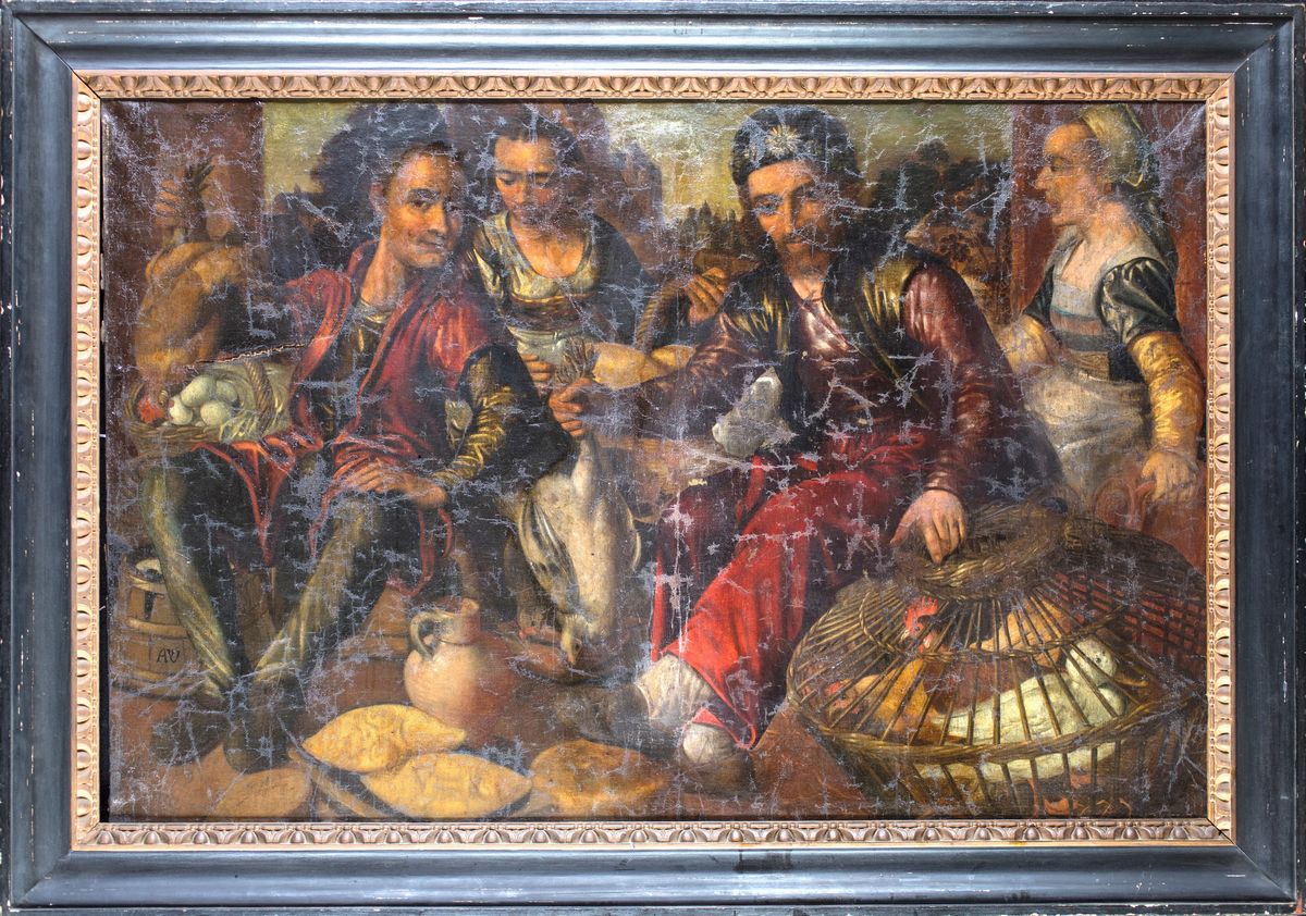 Joachim Beuckelaer (cerchia) - Scena di Genere al Mercato di Pollame
