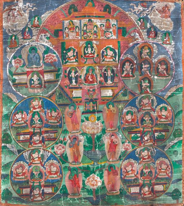 Thangka tibetano, XIX secolo  - Asta Arte Asiatica - Casa d'Aste Arcadia