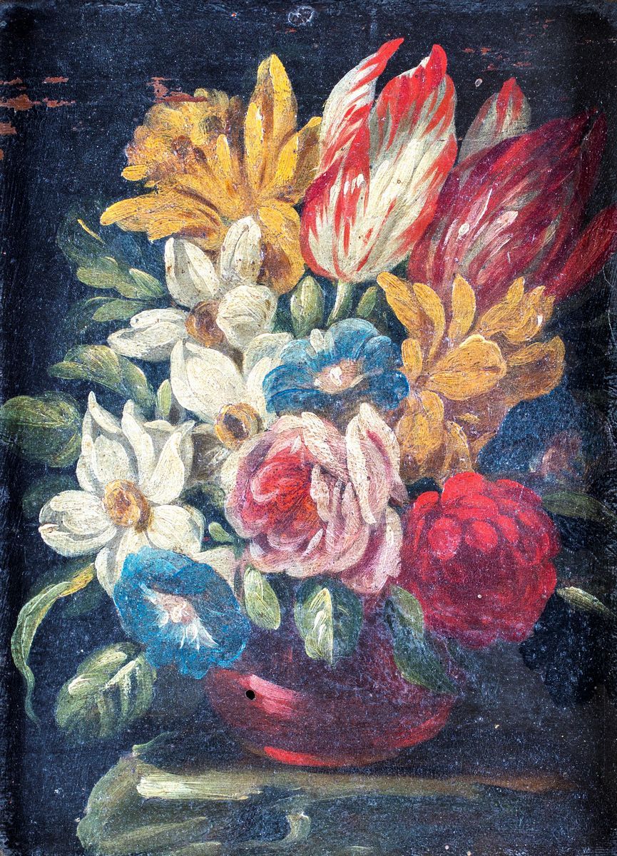 Pittore Fine XVII/inizio XVIII Secolo - Natura Morta di Fiori
