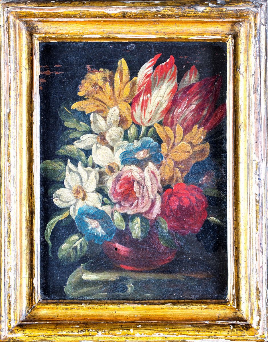 Pittore Fine XVII/inizio XVIII Secolo - Natura Morta di Fiori