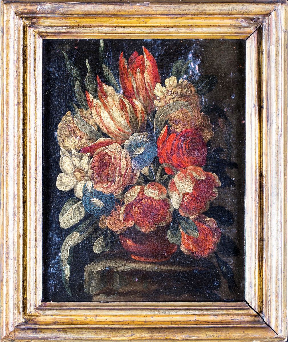 Pittore Fine XVII/inizio XVIII Secolo - Natura Morta di Fiori