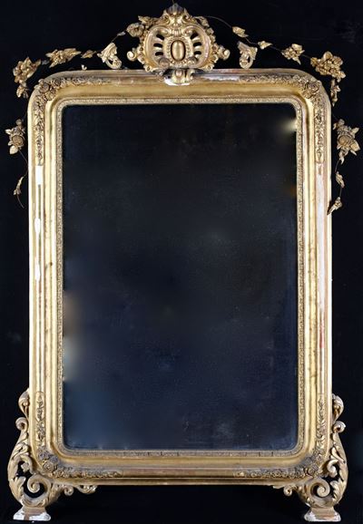Specchiera in Legno Dorato, Fine del XIX Secolo