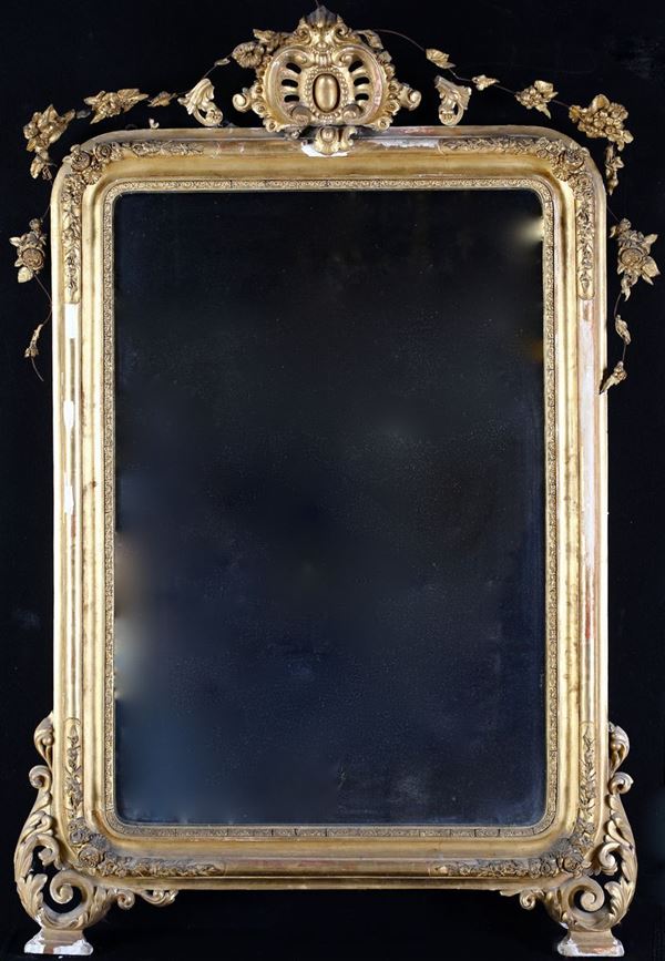 Specchiera in legno dorato, fine del XIX secolo  - Asta ASTA A TEMPO - SENZA RISERVA - - Casa d'Aste Arcadia