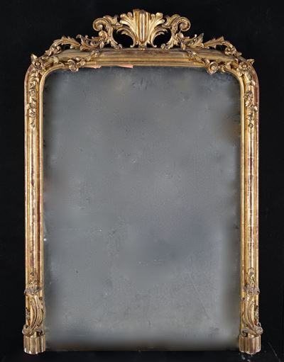 Specchiera in Legno Dorato, XIX Secolo