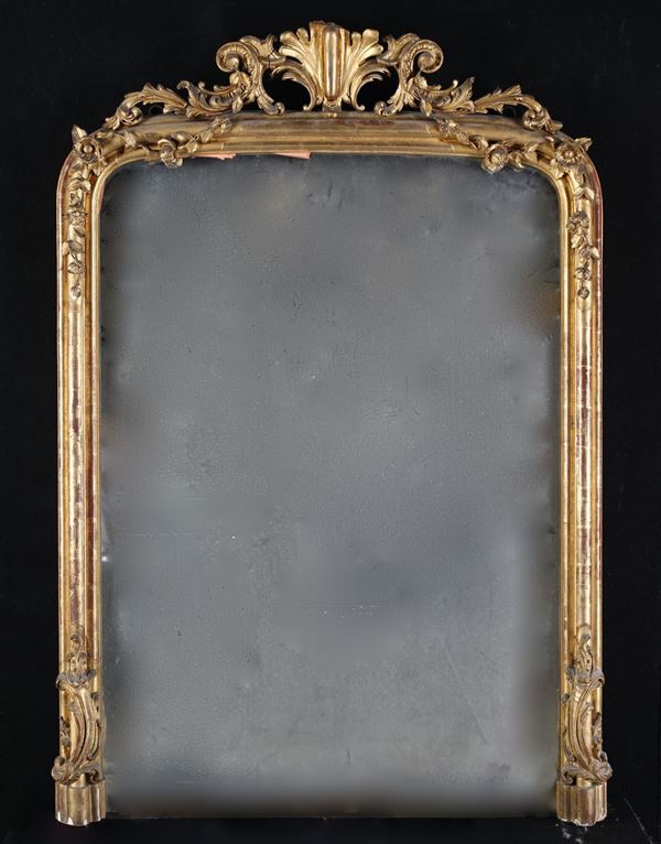 Specchiera in legno dorato, XIX secolo  - Asta ASTA A TEMPO - SENZA RISERVA - - Casa d'Aste Arcadia