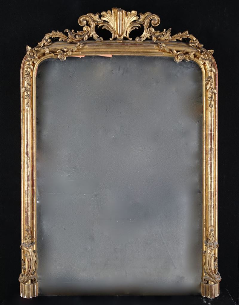 Specchiera in Legno Dorato, XIX Secolo