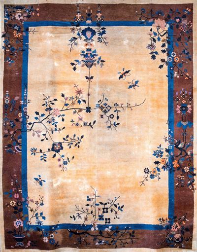 Tappeto Cinese Pechino Fondo Beige
