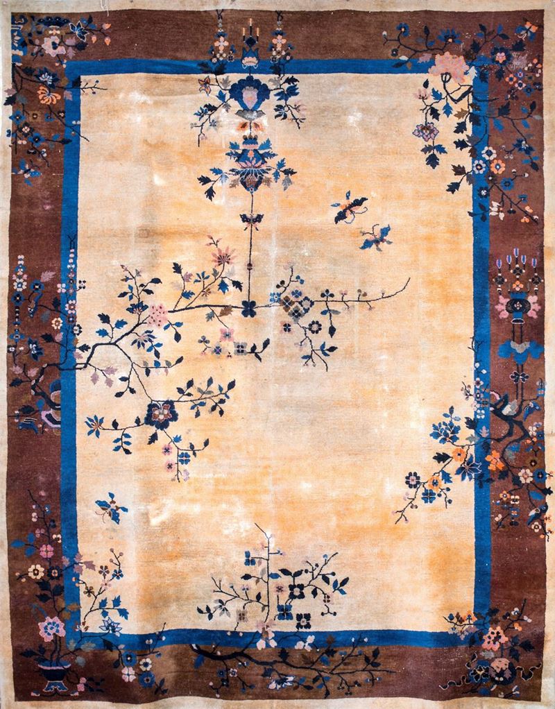 Tappeto Cinese Pechino Fondo Beige