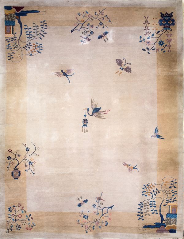 Tappeto cinese Pechino fondo beige  - Asta Fine Antiques e Tappeti - Casa d'Aste Arcadia
