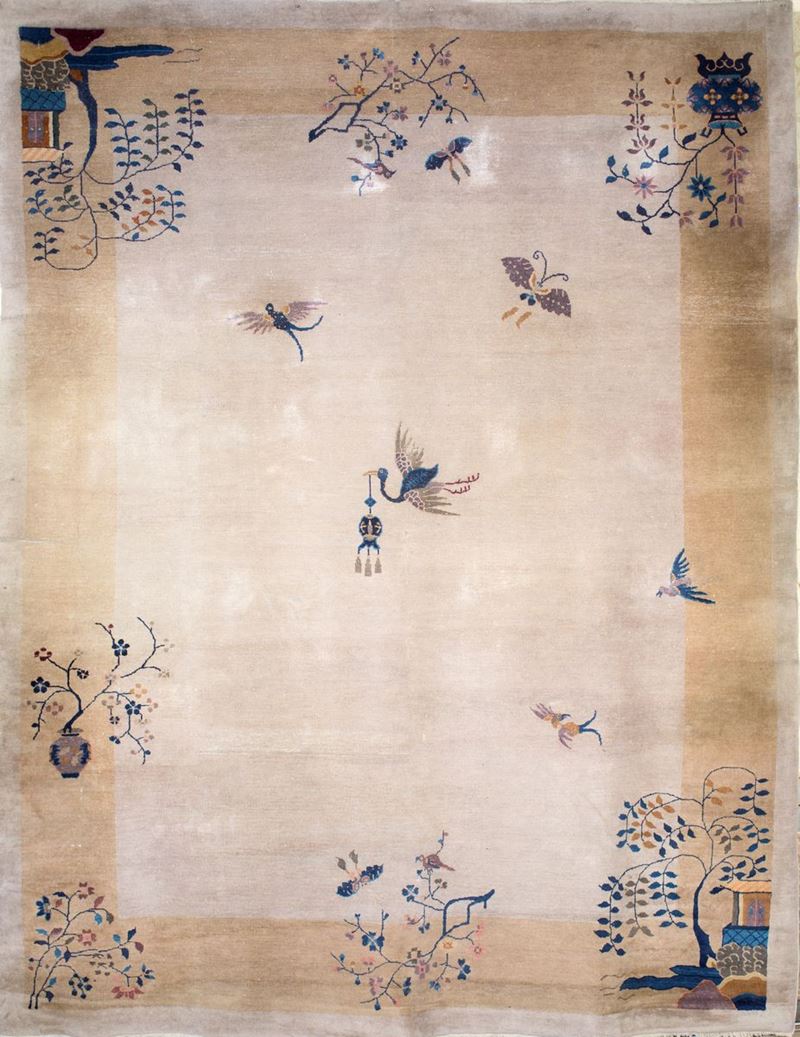 Tappeto Cinese Pechino Fondo Beige