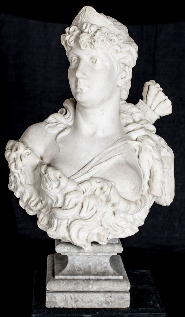 Busto in marmo bianco, primo quarto del XIX secolo