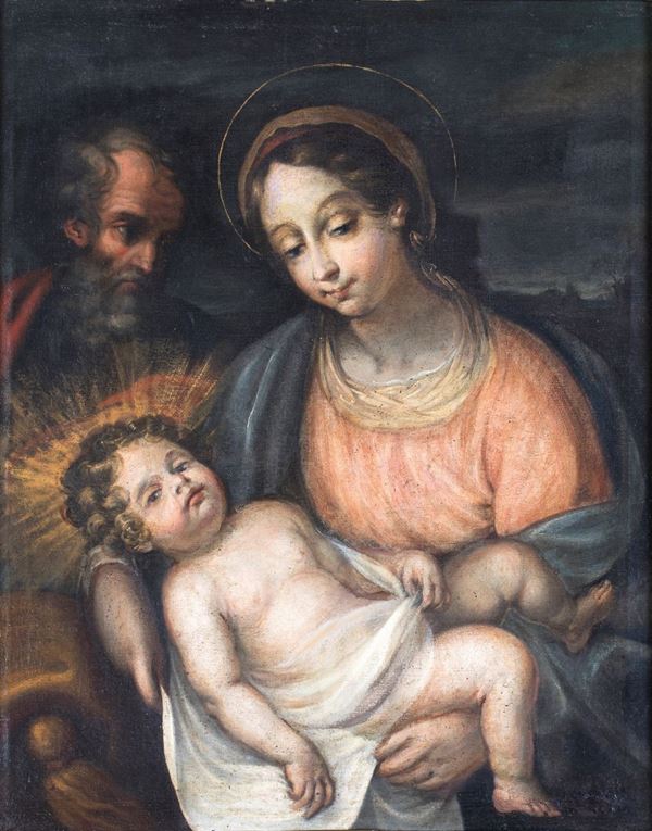 Pittore del XVII secolo - Sacra famiglia