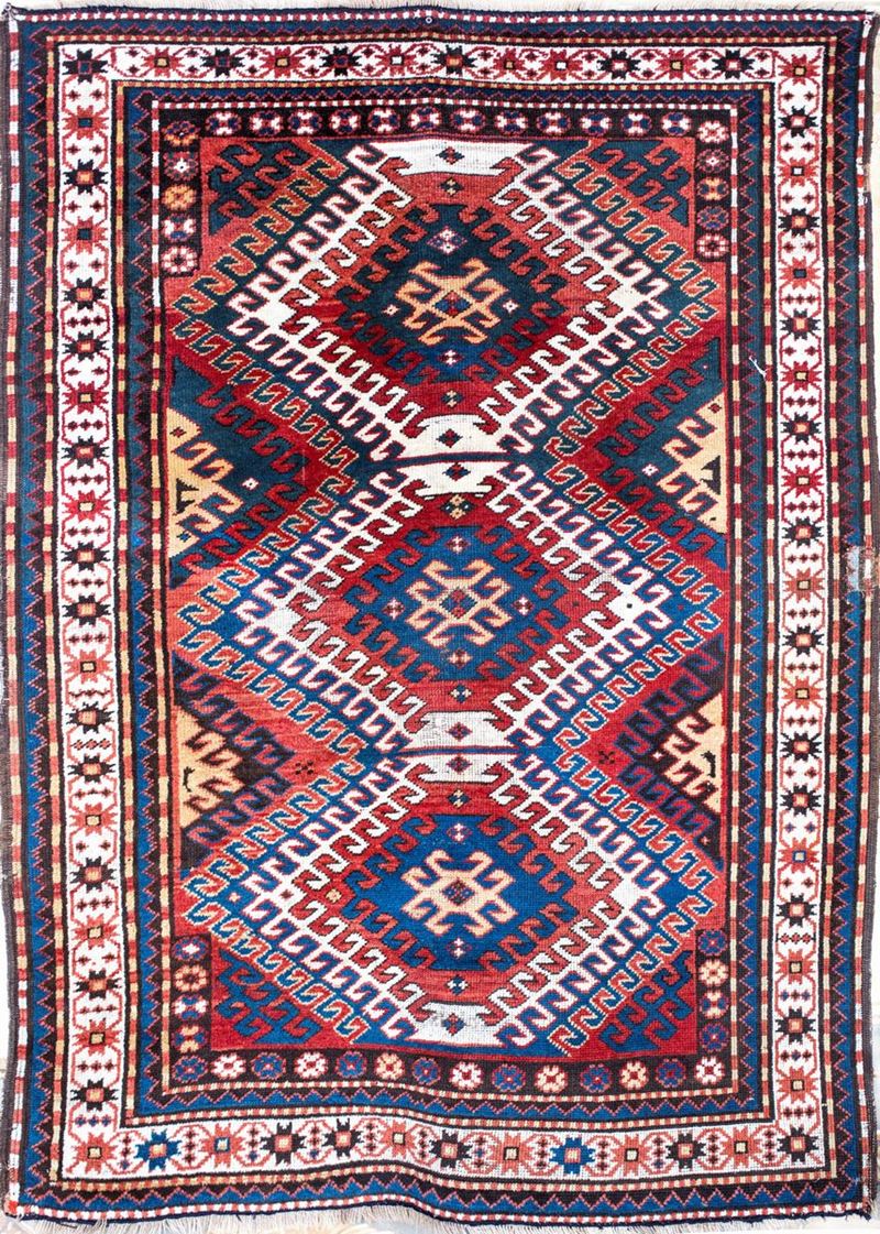 Tappeto Bianco, Rosso e Azzurro