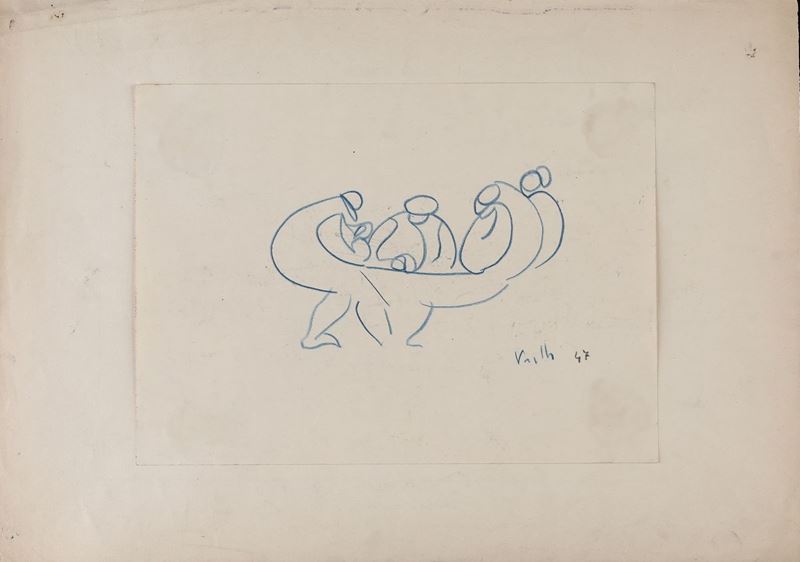 Antonio Vangelli - Senza Titolo (4 Figure al Tavolo)