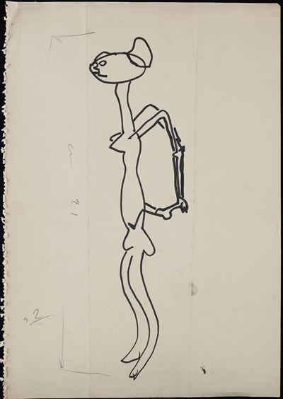 Lotto di 4 Disegni di Figure Stilizzate