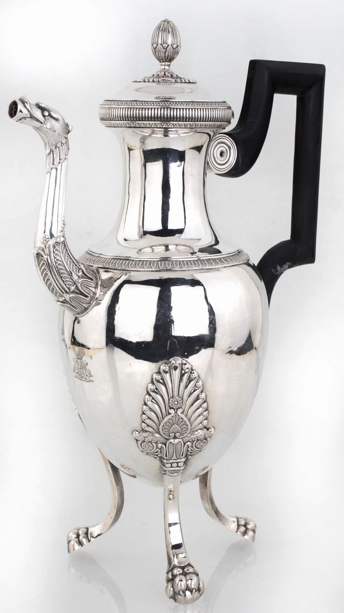 Caffettiera in Argento 950/1000, Francia 1820, Argentiere F.p.