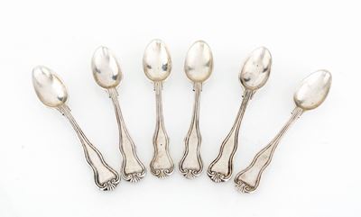 Sei Cucchiaini in Argento 833/1000, Napoli 1830 Ca.