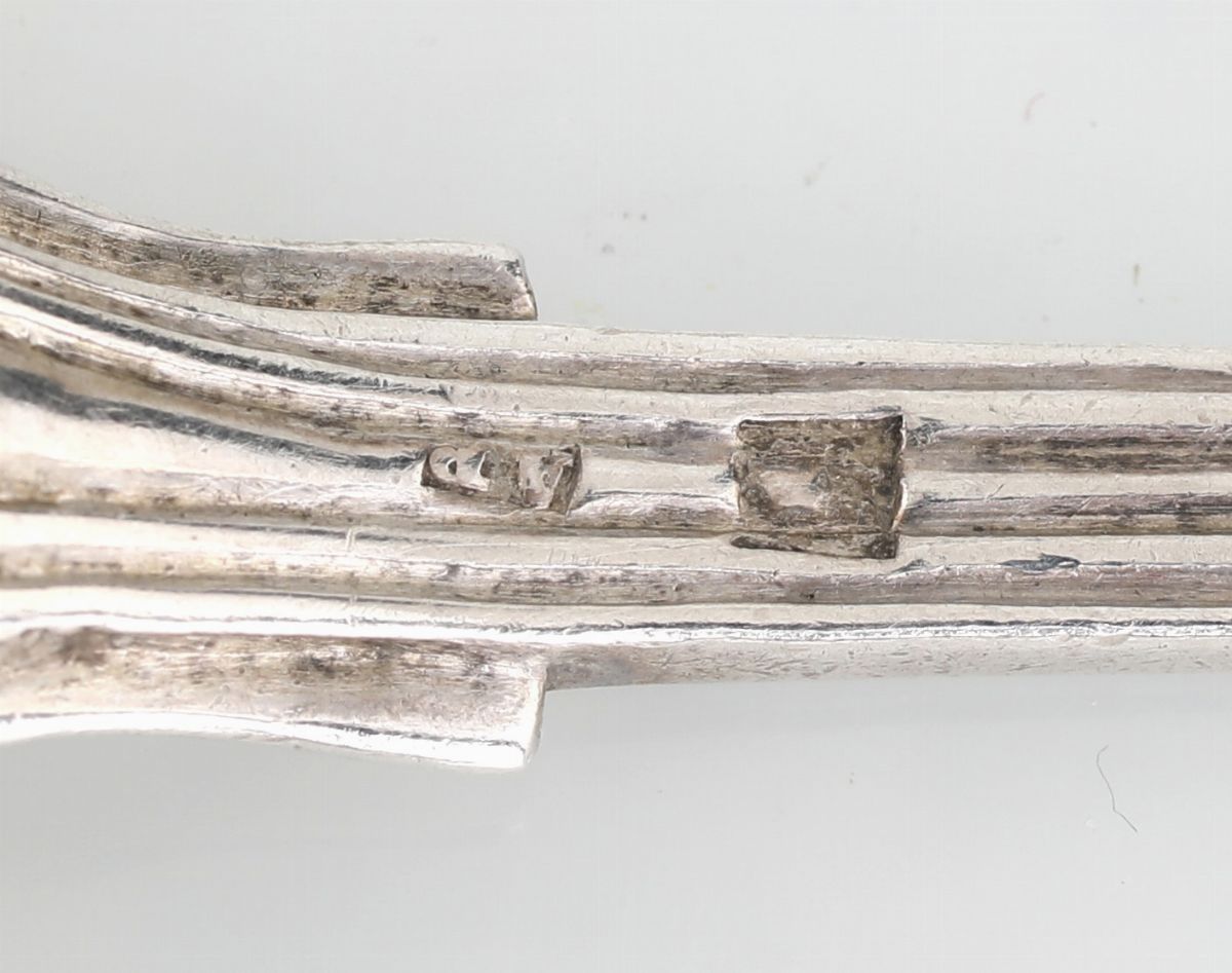 Sei Cucchiaini in Argento 833/1000, Napoli 1830 Ca.