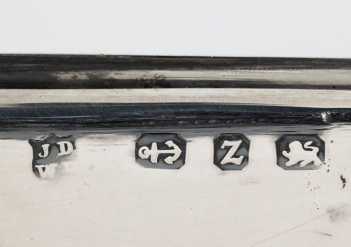 Porta Francobolli in Argento 925/1000, Birmingham 1899