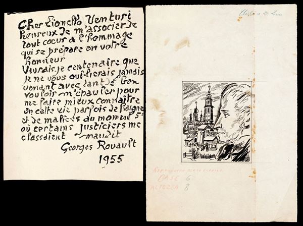 Lettera e disegno di Georges Rouault