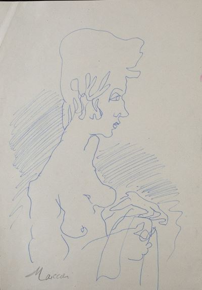 Nudo di Donna con Drappo in Mano