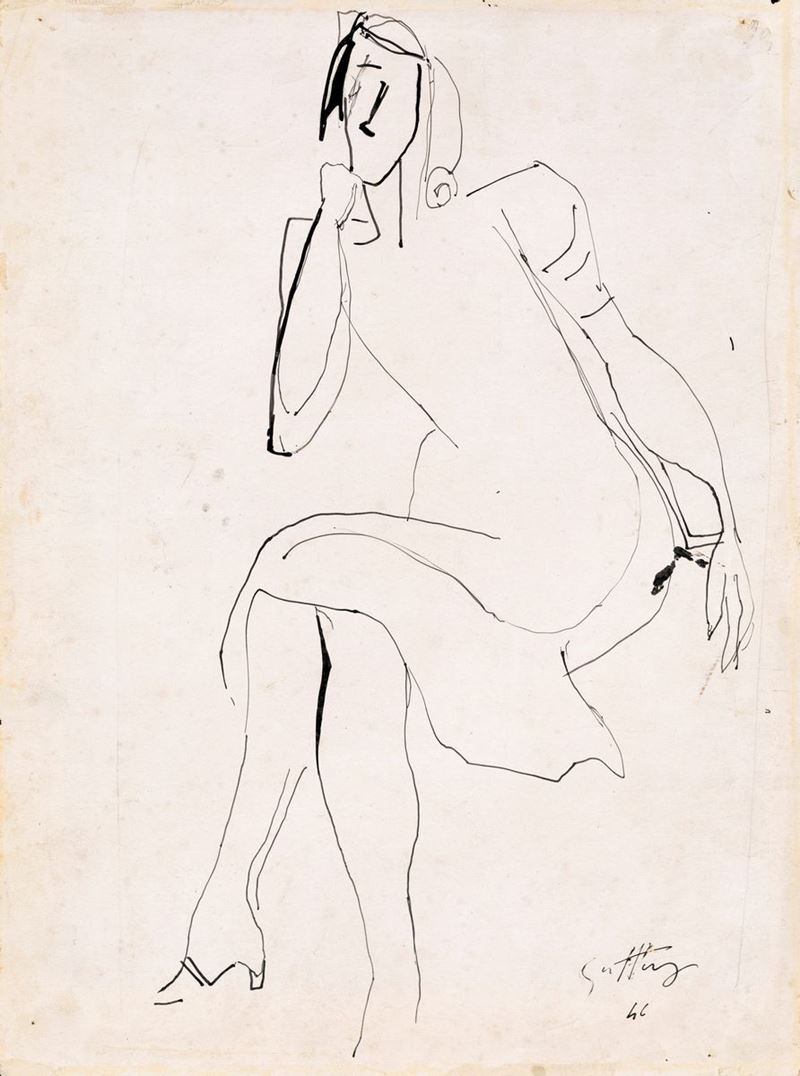 Renato Guttuso - Figura di Donna Seduta