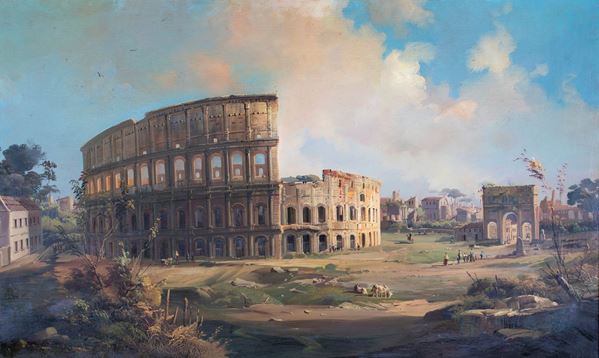 Pittore del XX secolo - Veduta del Colosseo