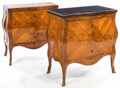 Coppia di Cassettoni in Legno di Rosa, Napoli, Metà del XVIII Secolo