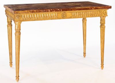 Console Luigi XVI in Legno Dorato, Fine XVIII Secolo
