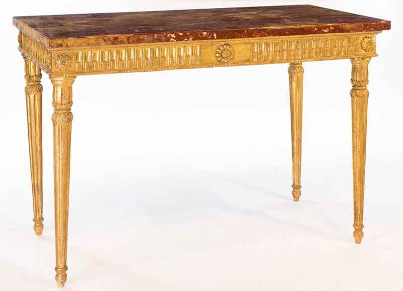 Console Luigi XVI in Legno Dorato, Fine XVIII Secolo