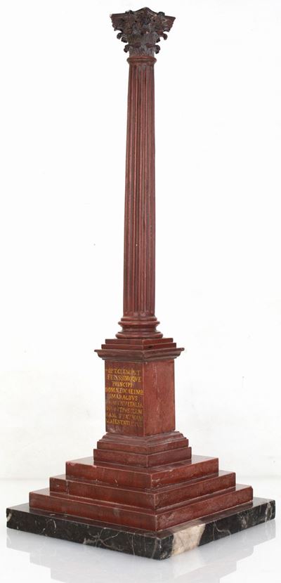 Modello di Colonna in Marmo Rosso Antico, Inizi del XIX Secolo