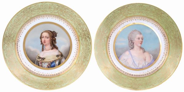 Coppia di piatti in porcellana di S&#232;vres, Francia, fine del XIX secolo