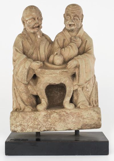 Gruppo Scultoreo in Pietra, Cina, Dinastia Qing, XVIII Secolo